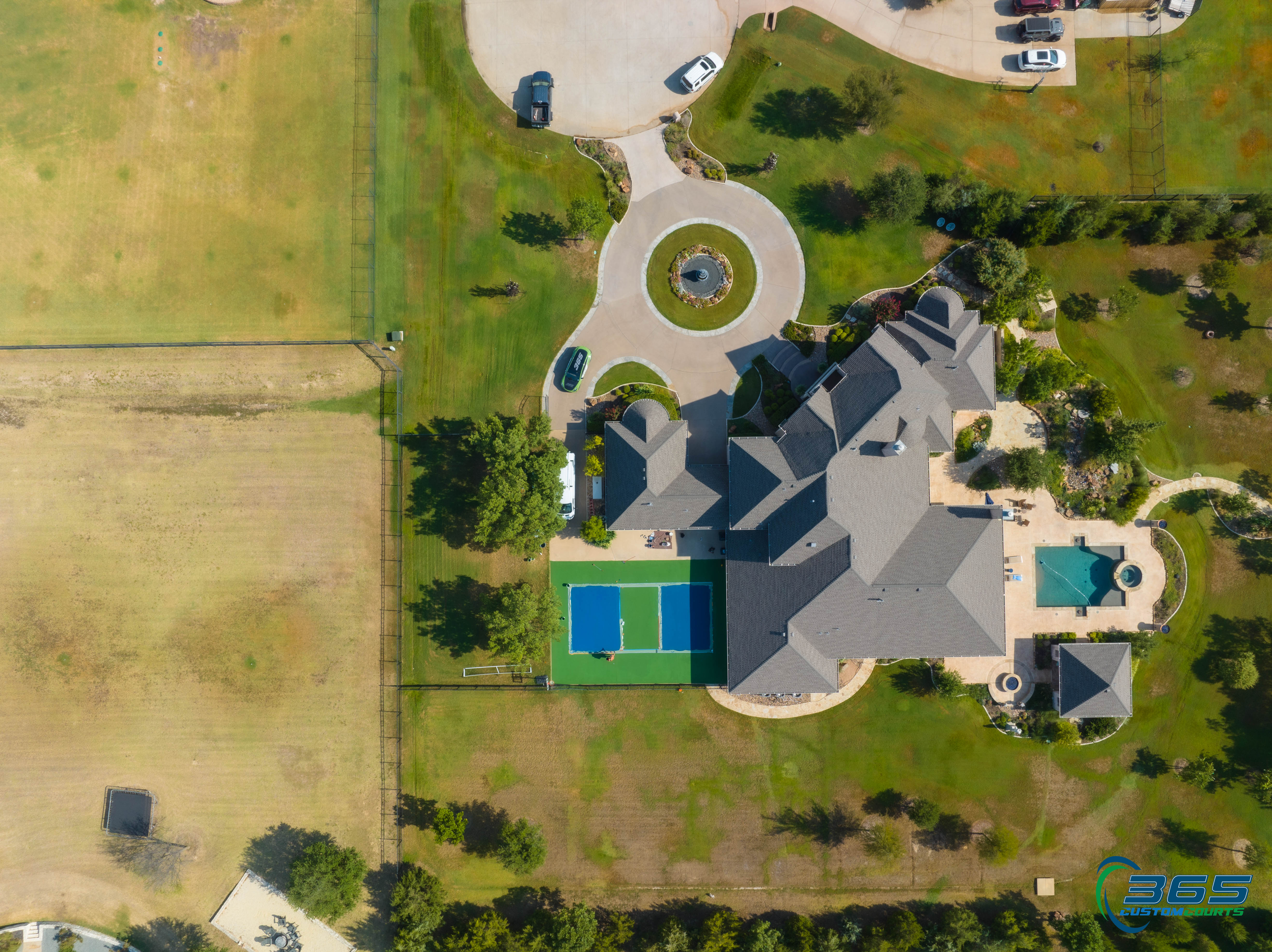 Aerial view of the Argyle pickleball court