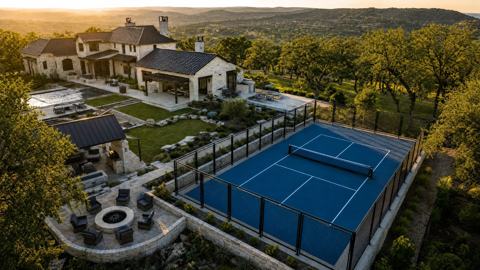 Luxury North Texas property with a custom blue court